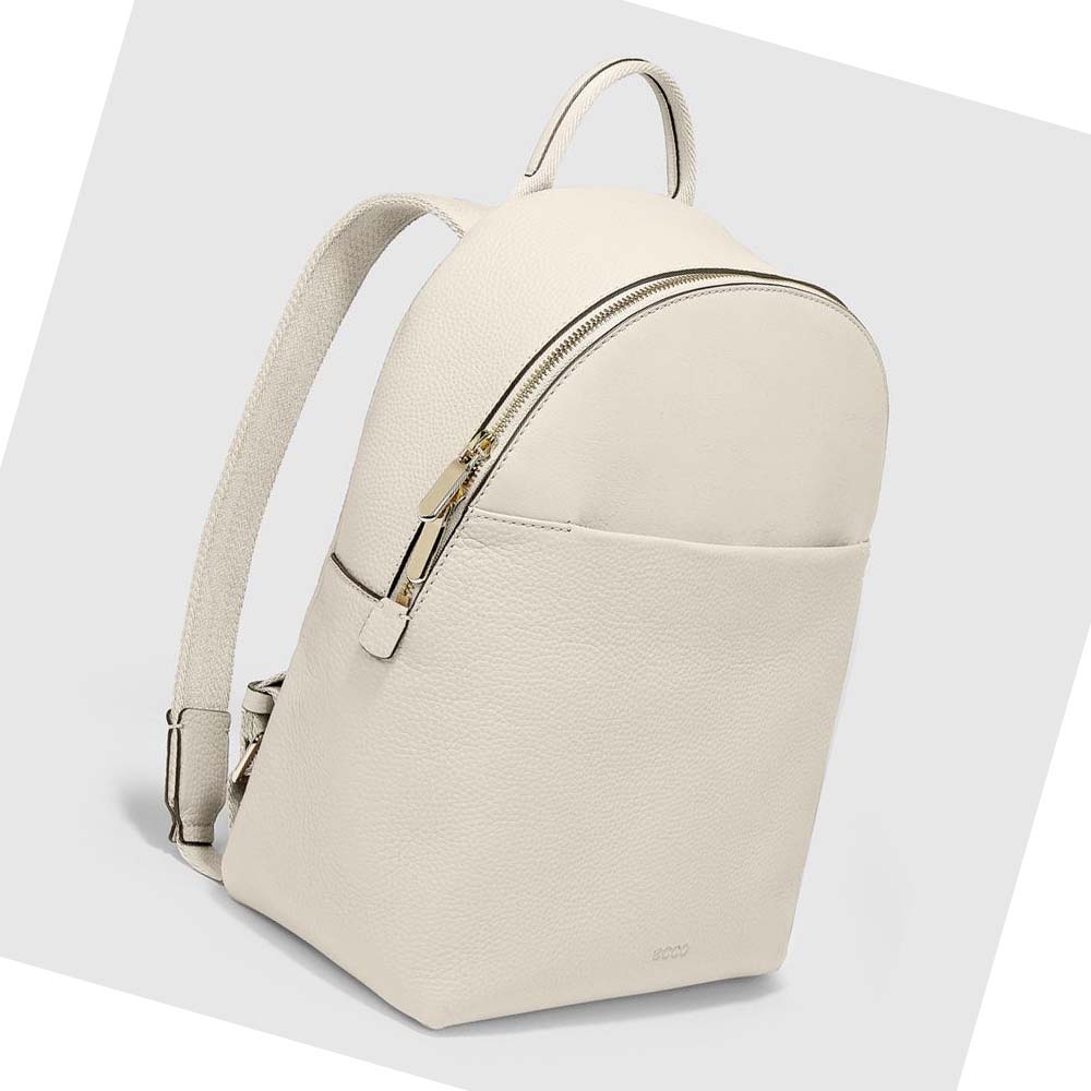 Women's Ecco Textureblock Small Backpacks Beige | USA 281KOR